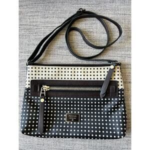 Fossil Dawson Crossbody Bag Purse Brown Cream